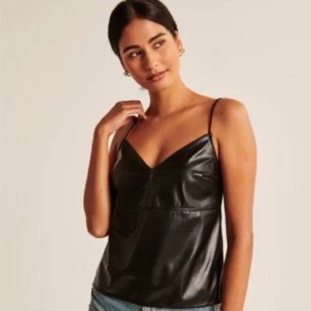 Black Leather Tank Top